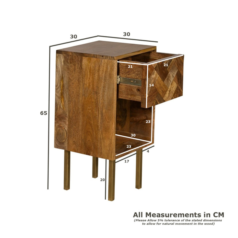 Block Light Mango Side Table - In Stock