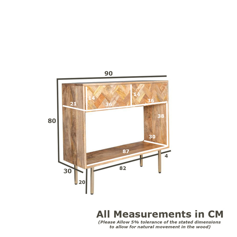 Block Light Mango 90cm Console Table - In Stock