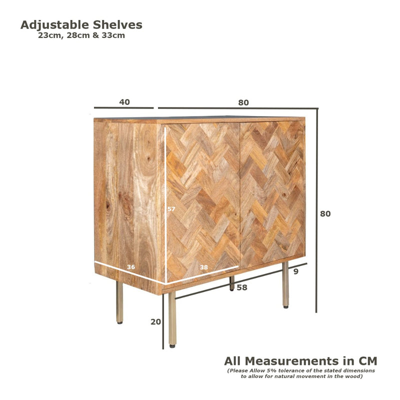 Block Light Mango 80cm Sideboard - In Stock