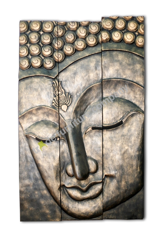 Carved Wooden Buddha Plaque