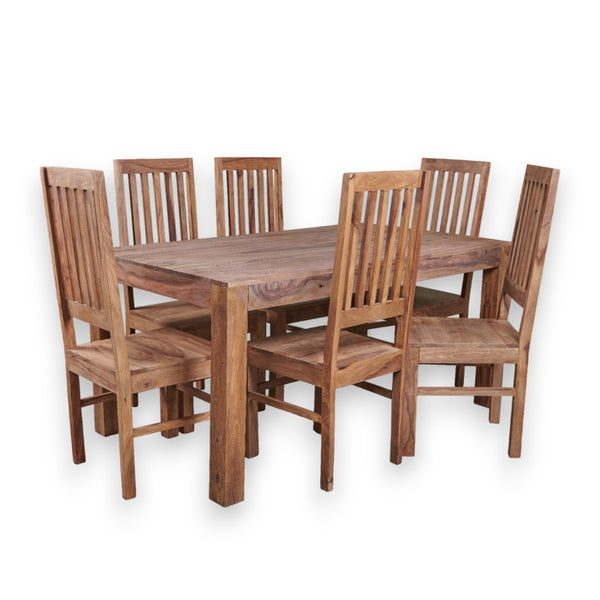 Cube Natural 180cm Dining Table & 6 Cuba Natural Chairs