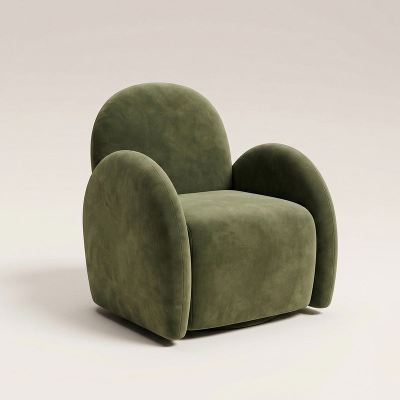 Green Velvet Easy Swivel Chair - In stock
