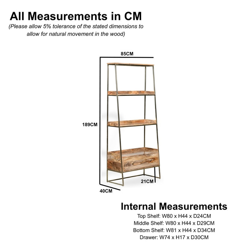 Industrial Gold Ladder 85CM Shelves