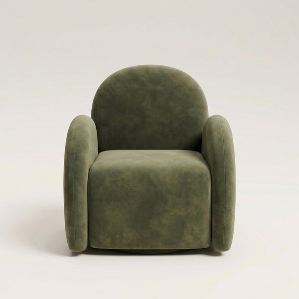 Green Velvet Easy Swivel Chair - In stock