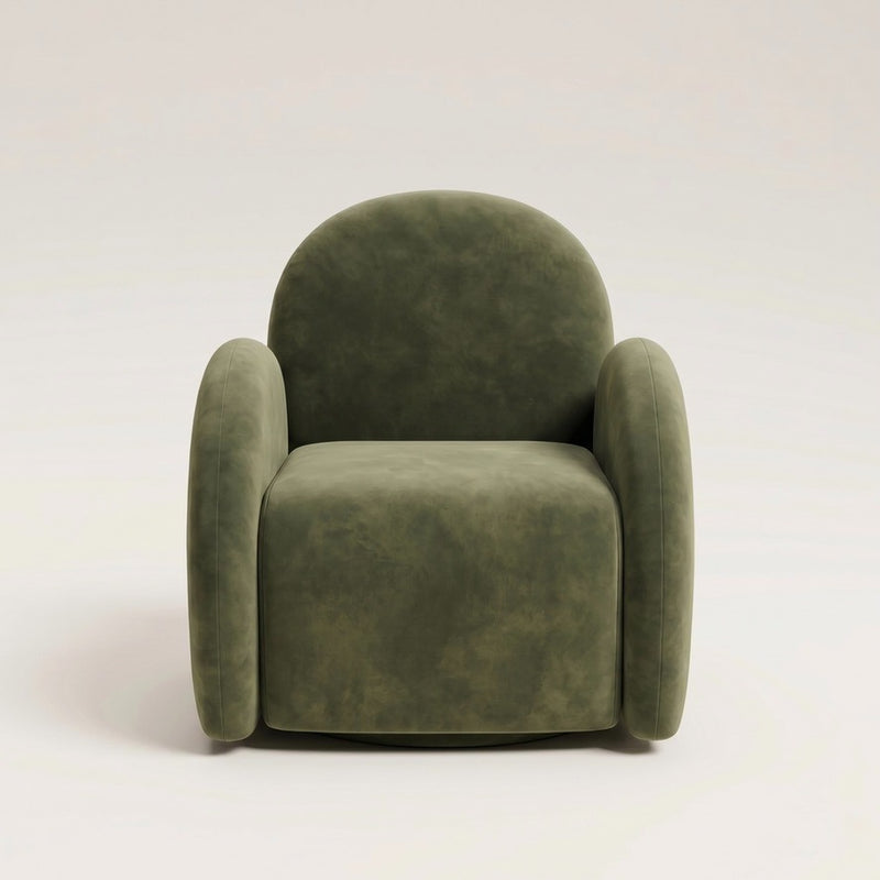 Green Velvet Easy Swivel Chair - In stock