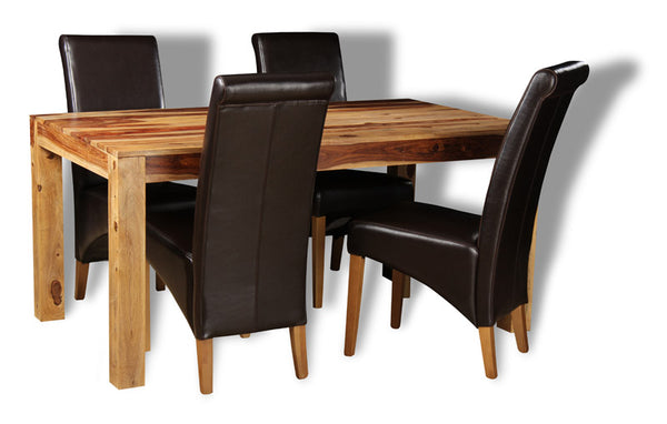 Cube Light Dining Table & 4 Rollback Chairs