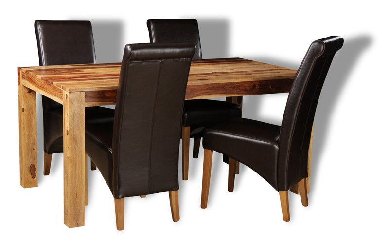 Cube Light Dining Table & 4 Rollback Chairs