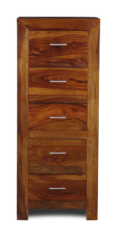 Cube Honey 5 Drawer Tall Boy