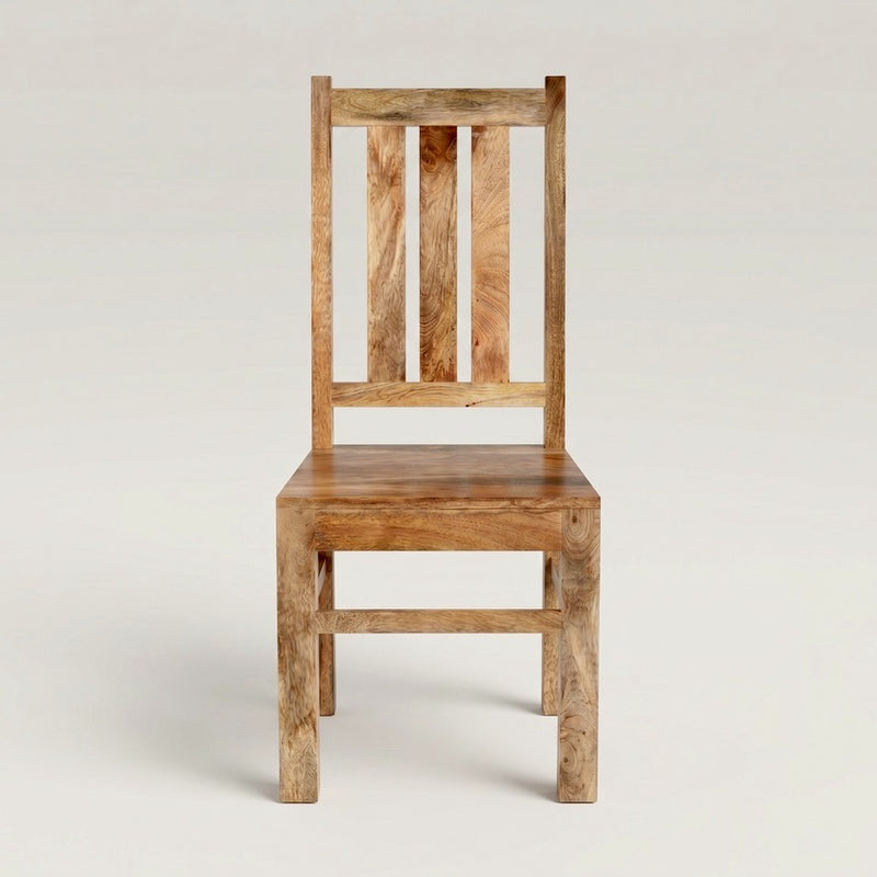 Solid Mango Wood Dining Chair Front Angle