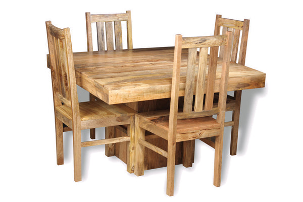 Light Dakota 120cm Cube Dining Table & 4 Dakota Chairs