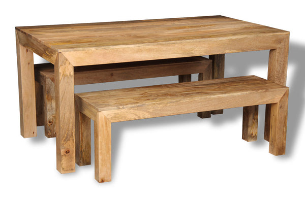 Dakota Light 180cm Dining Table & 2 Large Benches