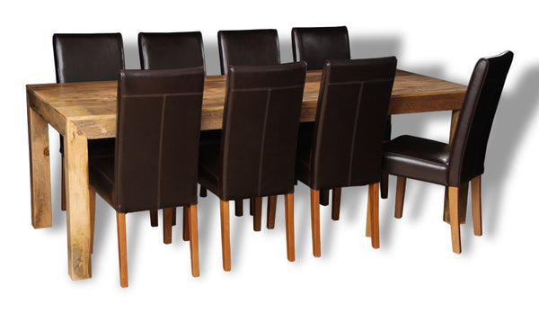 Dakota Light 220cm Dining Table & 8 Barcelona Chairs
