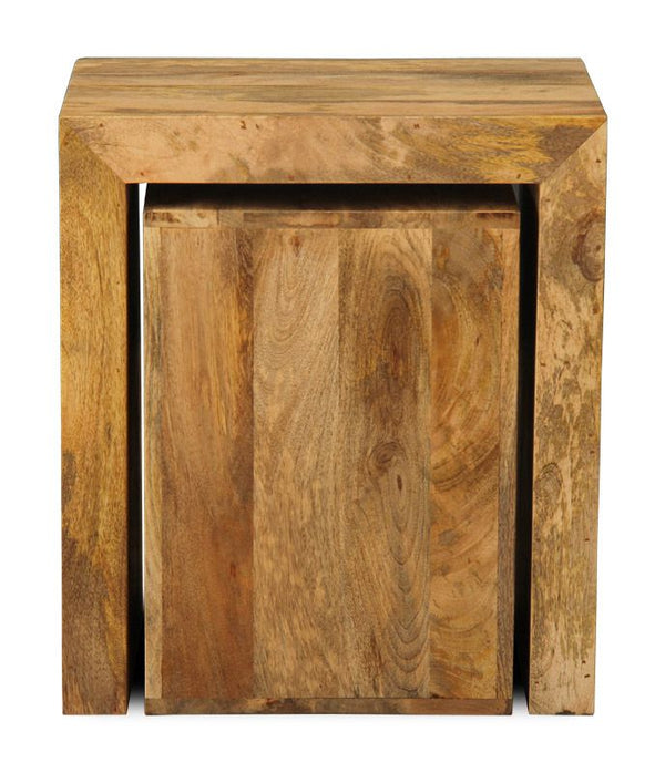 35L - Light Dakota Mango Wood Cube Nest