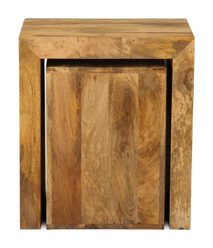 35L - Light Dakota Mango Wood Cube Nest