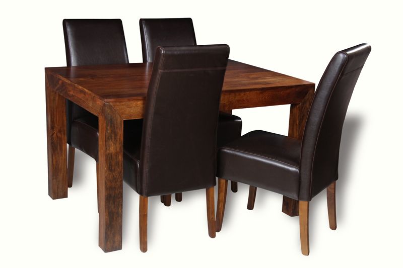 Dakota 120cm Dining Table & 4 Madrid Chairs (3 Colours) - In Stock