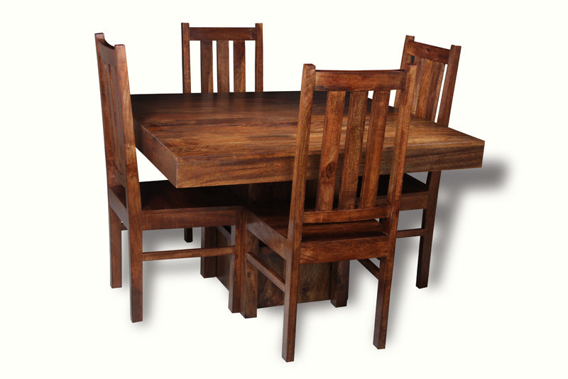 Dakota Cube Dining Table & 4 Dakota Chairs