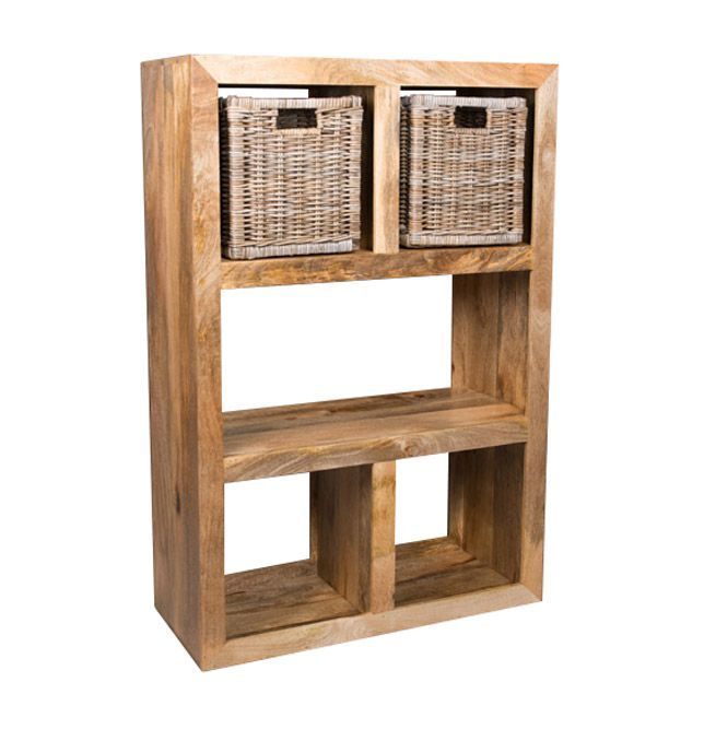 Light Mango Wood Open Bookcase