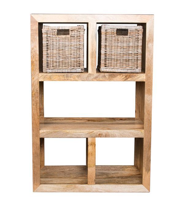 Light Mango Wood Open Bookcase