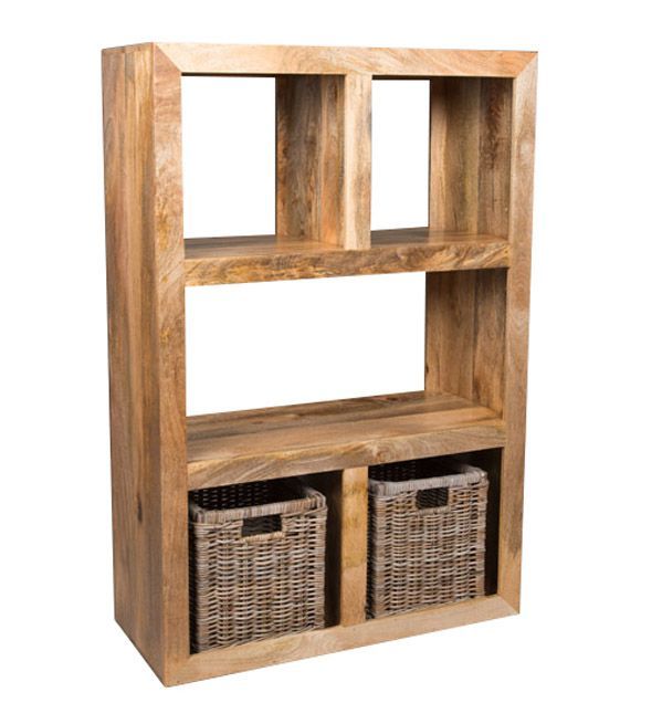 Light Mango Wood Open Bookcase