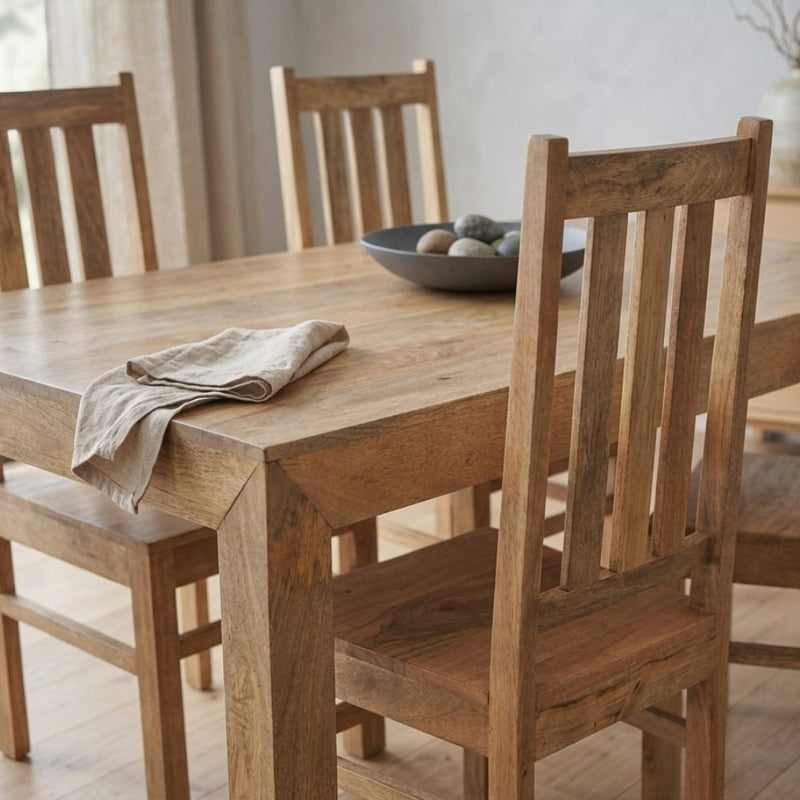 Dakota Light 160cm Dining Table & 4 Dakota Chairs - In Stock