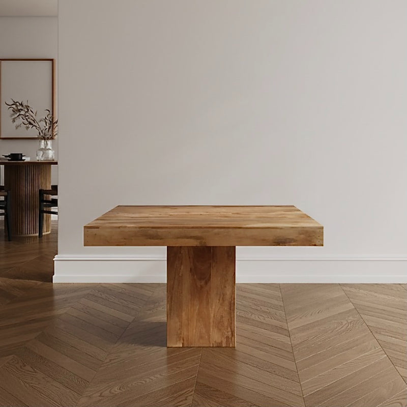 Light Dakota Mango Wood 120cm Cube Dining Table - In Stock