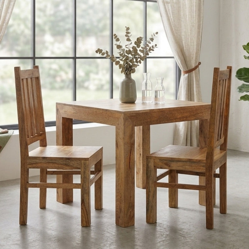 Light Dakota Mango Wood 80cm Dining Table - in Stock