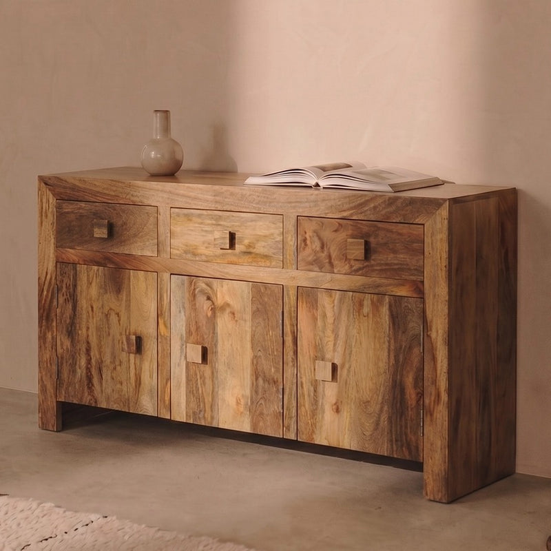 Light Dakota 140cm 3 Cupboard Sideboard - In Stock