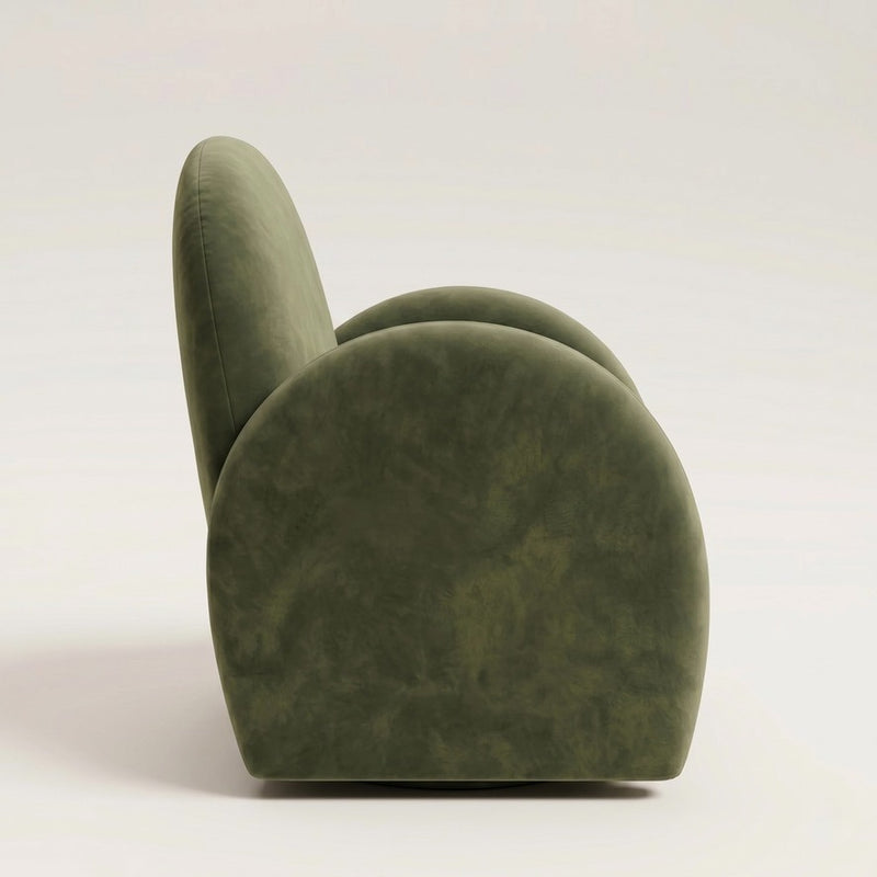 Green Velvet Easy Swivel Chair - In stock