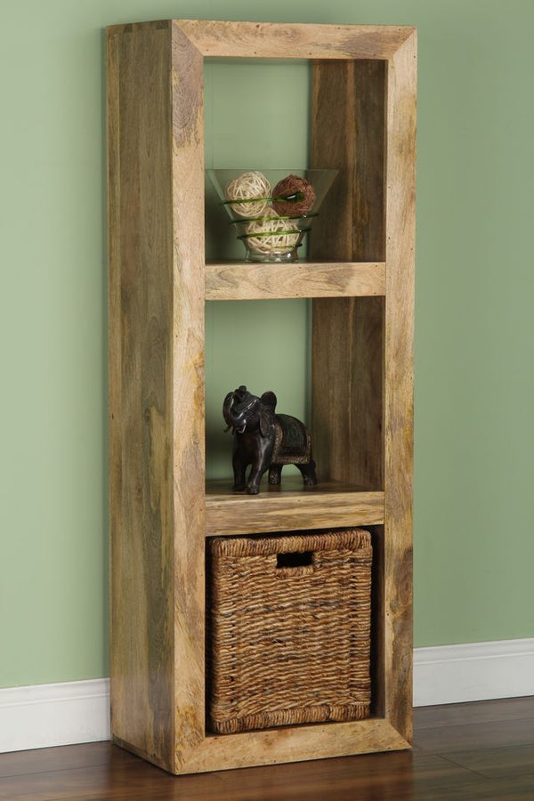 Light Dakota Mango Wood 50cm Triple Storage Cube - In Stock