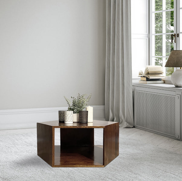 Geo Mango Hexagon Coffee Table - In Stock