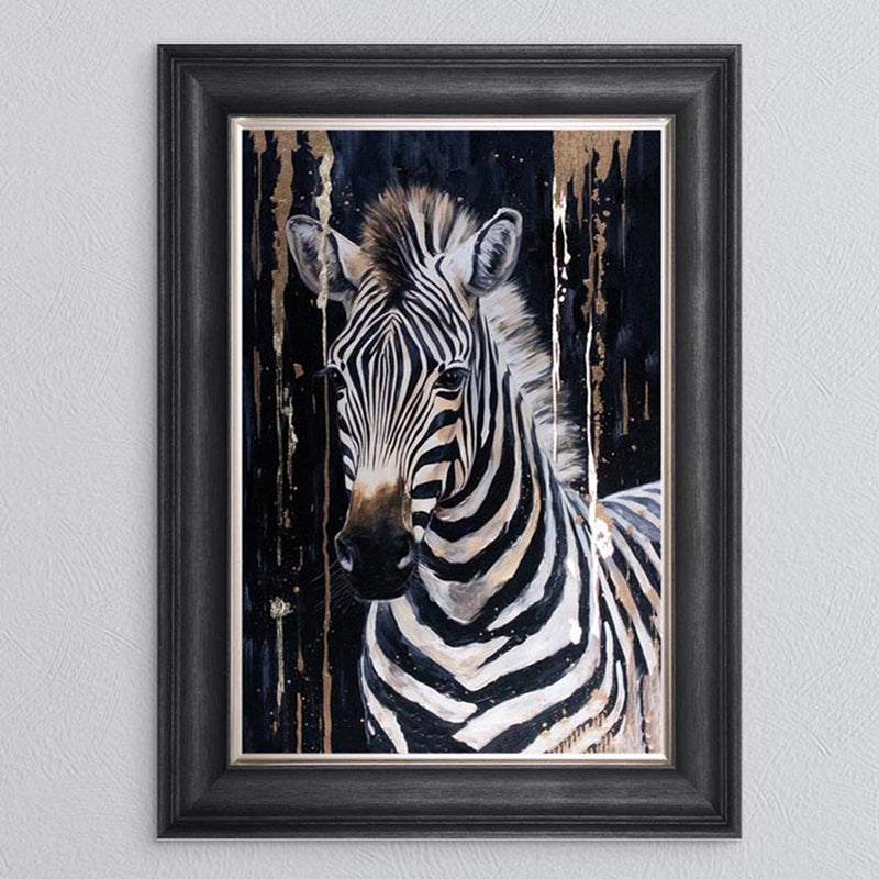 Golden Zebra Framed Art - In Stock last one remaining