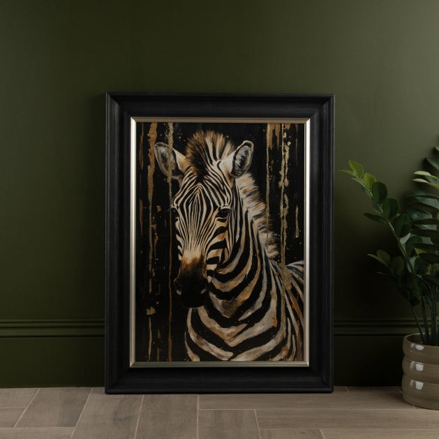 Golden Zebra Framed Art