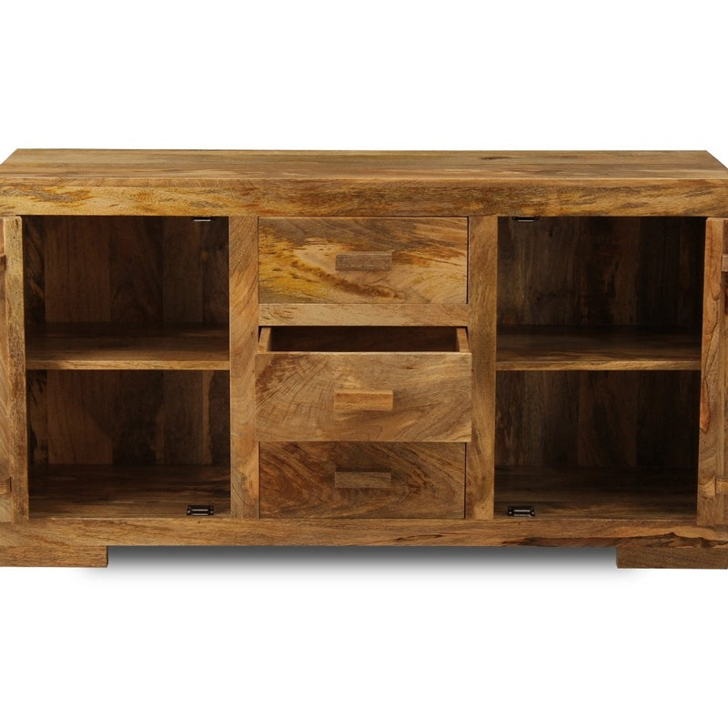 H24L - Light Mango Wood Wide Sideboard