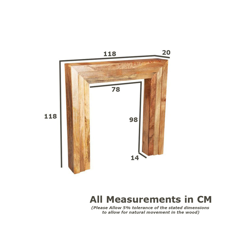Light Mango Wood Fire Surround