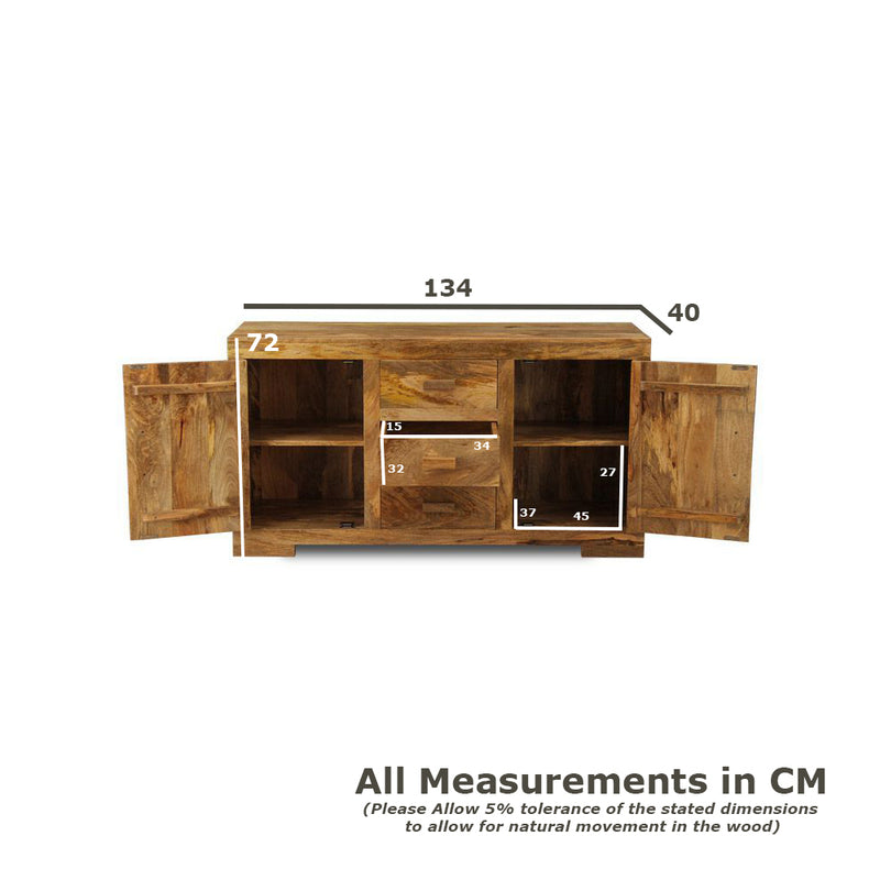Mango Wood 134cm Sideboard - Last One Remaining