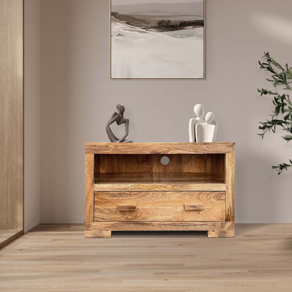 Light Mango Wood 85cm TV Unit - Due 20th October