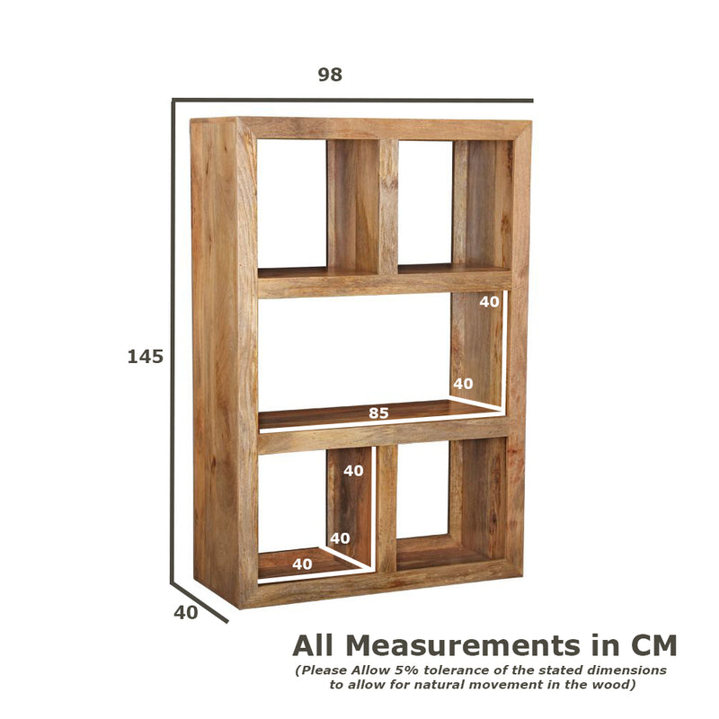Light Mango Wood Open Bookcase