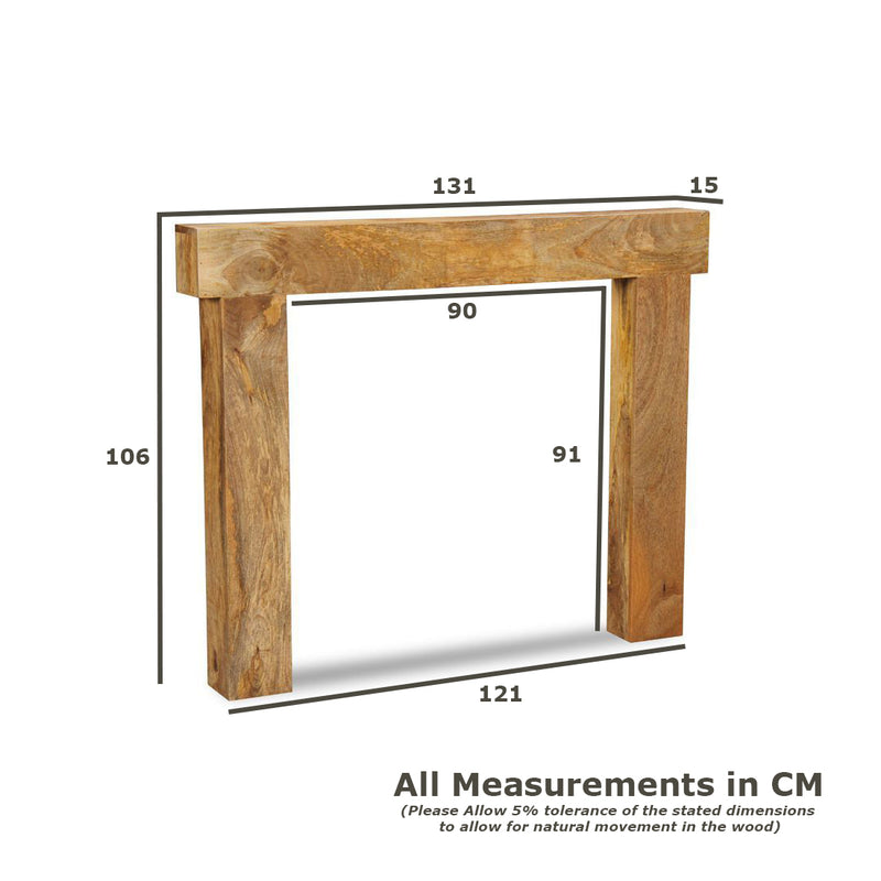 Light Mango Wood 131cm Fire Surround - In Stock