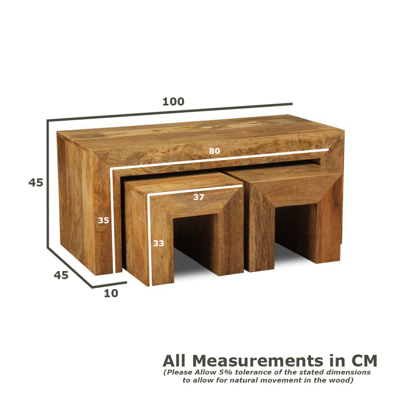 Light Mango Wood 100cm Long John - In Stock