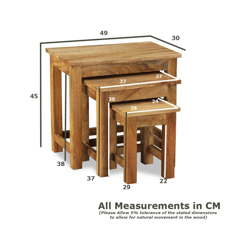Mango Wood Nest of Tables