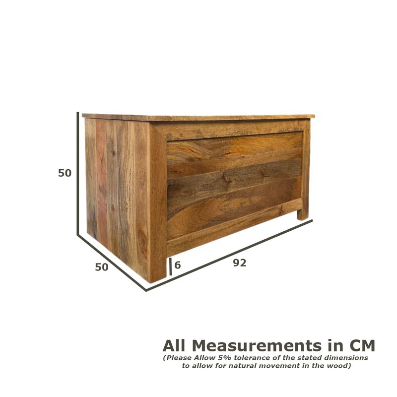Light Mango Wood 92cm Blanket Box - In Stock
