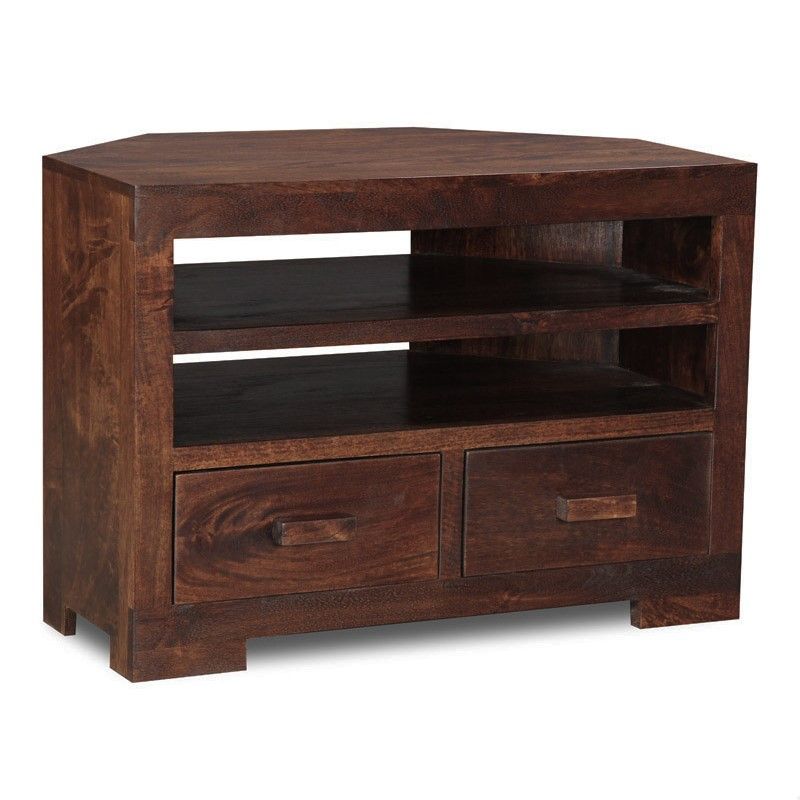 Mango Wood 85cm Corner TV Unit