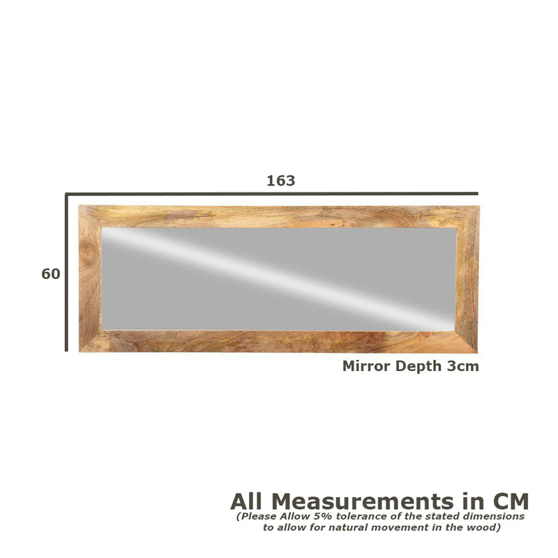 Light Mango Wood 163cm Tall Mirror - In Stock