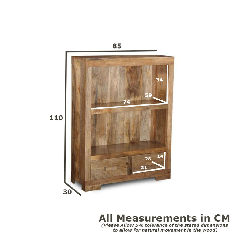 Light Mango Wood 85cm Bookcase - Due 29th September