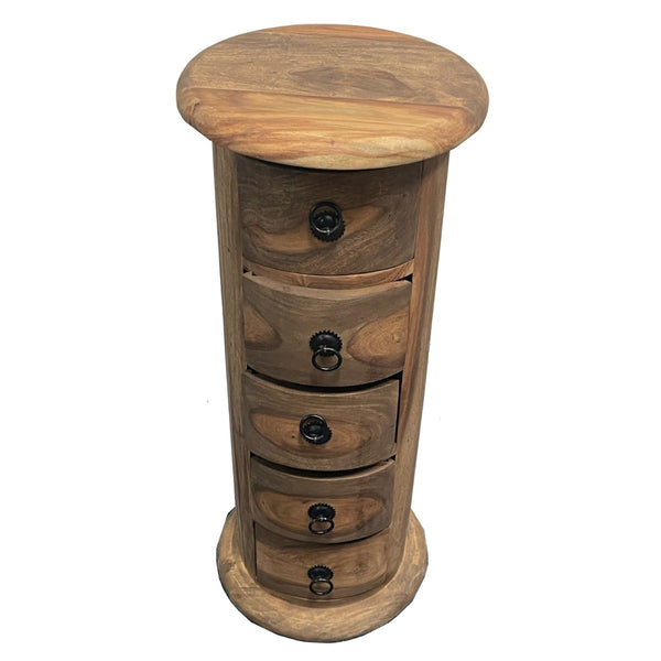 Jali Natural 5 Drawer Slim Drum