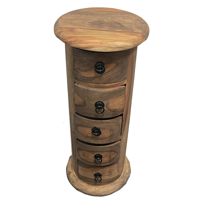 Jali Natural 5 Drawer Slim Drum