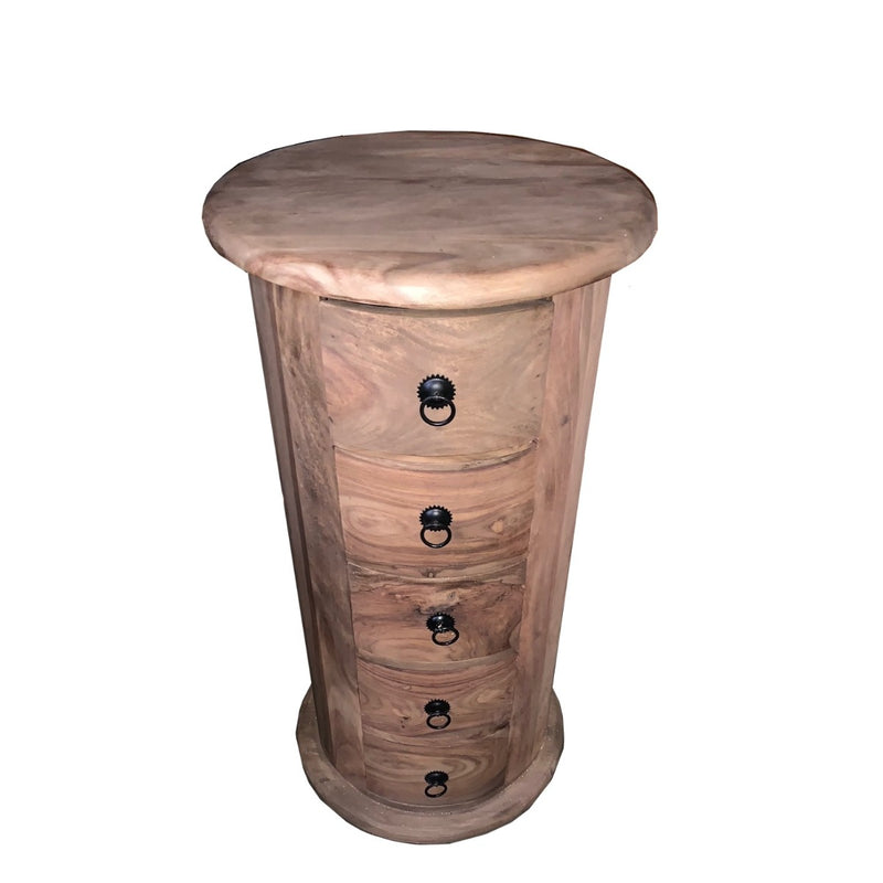 Jali Natural 5 Drawer Slim Drum