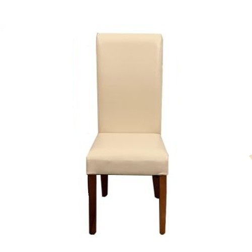 Ex Display Cream Leather Rollback Dining Chair