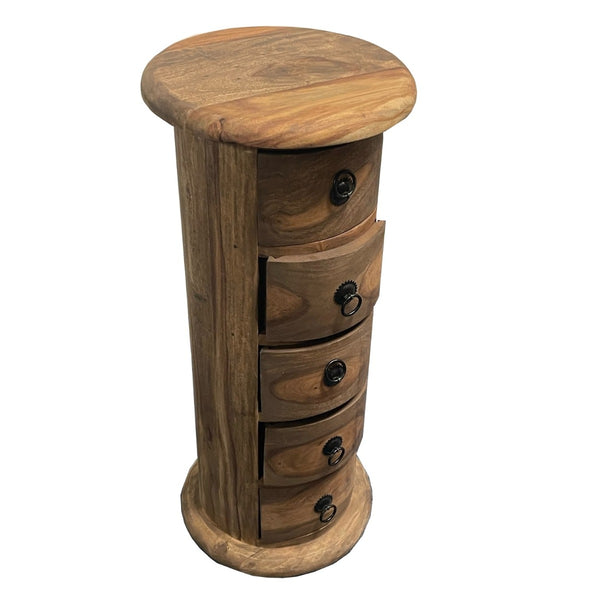 Jali Natural 5 Drawer Slim Drum