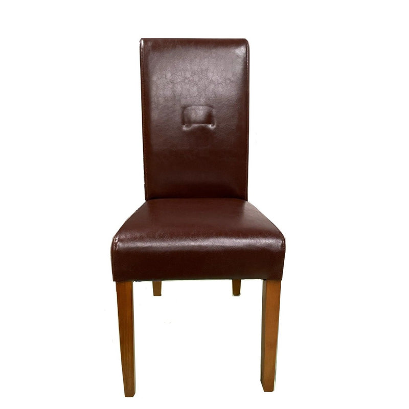 Set of 4 Antique Brown Rollback Chairs (T72)